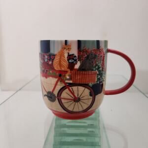 Anthropologies Cat/bike coffee cup